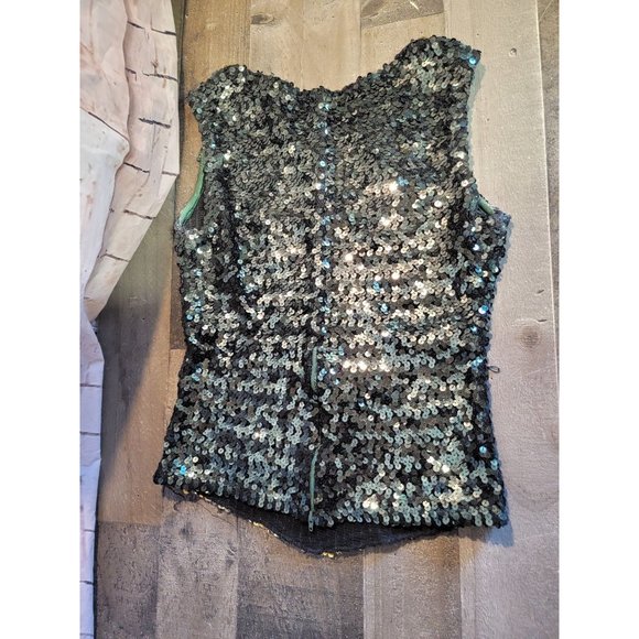 Varsity spirit fashions green sequin corset vest? - Picture 3 of 6